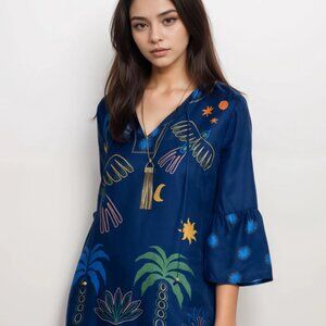 JOHNNY WAS Lorianne Mini Dress  NWT $375